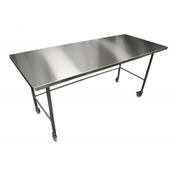 HYGIENOX Mobile Electropolished Table, Rear Rail 900x600mm