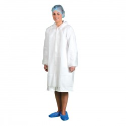 Disposable Visitors Coat, White, Small