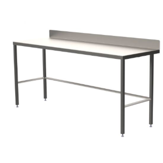 Stainless steel table with diamond rear tie bar