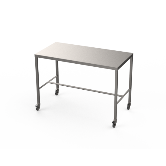 Stainless steel table with diamond centre tie bar