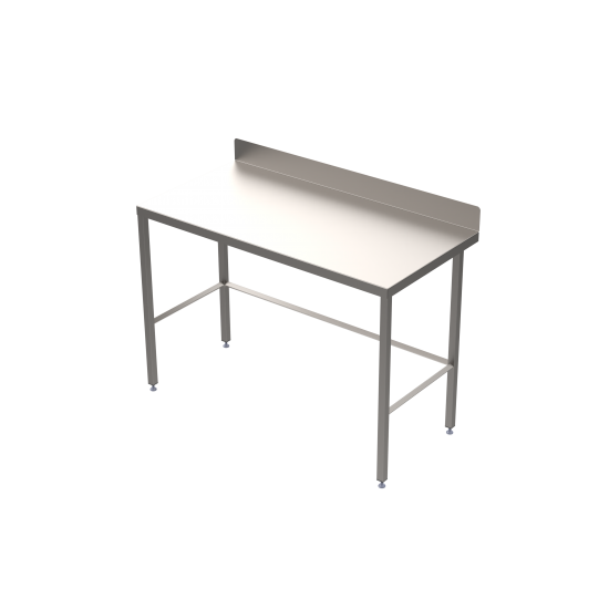 Stainless steel table with diamond rear tie bar